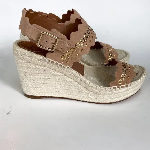 Chloe Lauren Grommet Espadrille Platform Wedges - Picture 8 of 9